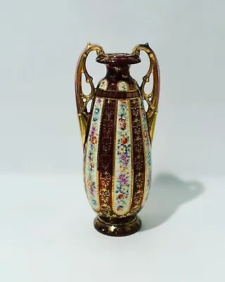 Vintage 9  Vase Decorative Floral Flowers Design Victoria Carlsbad Austria • $40