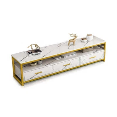 $136.99 • Buy Foret TV Cabinet Stand Entertainment Unit Marble Look Storage Drawer 140cm White