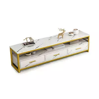 $136.99 • Buy Foret TV Cabinet Stand Entertainment Unit Marble Look Storage Drawer 140cm White