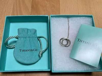 £130.97 • Buy TIFFANY&Co 1837 Interlocking Circles Necklace Silver 925 W/Box