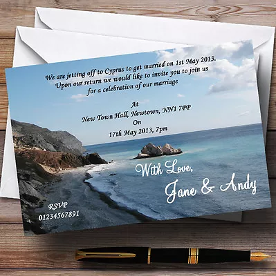 £13.95 • Buy View Of A Cyprus Beach Jetting Off Abroad Personalised Wedding Invitations