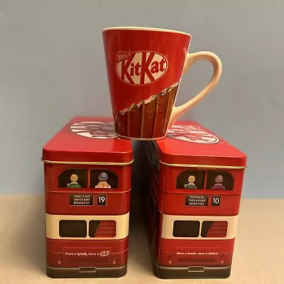 2 X Nestle Kitkat London Transport Red Bus Tin No 10 & 19 Route Master X Mug • £20