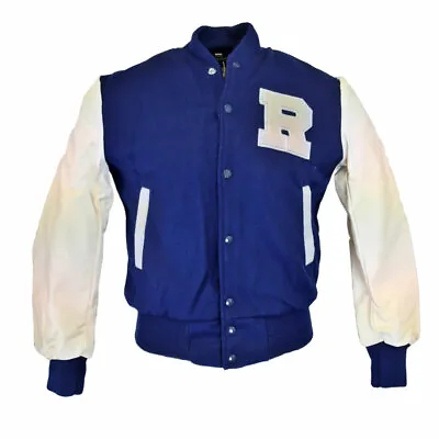 Baseball Jacket Original USA Cooper US Made Sport Bomber Style Wool Mix Blue New • $56.83
