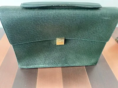 Louis Vuitton Green Leather Vintage Attache Case /Briefcase Epi • $800