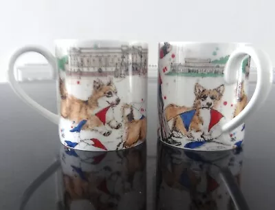 PAIR OF M&S London Royal Corgi Mug Bone China Brand New • £14.99