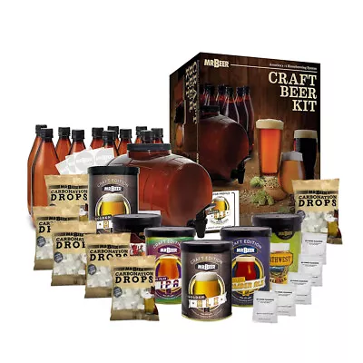 Mr. Beer Golden Ale Complete Beer Making Kit + 5 Pack Craft Series Refills • $144.99