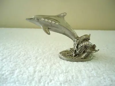 Vintage 1990 Masterworks Fine Pewter Dolphin Jumping Out Of Water Figurine • $20.99