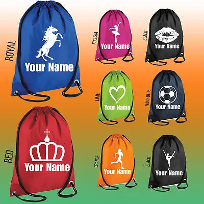 Personalised Name Drawstring Bag School Custom Dance Swim Waterproof #P1#OR#2 • £6.99