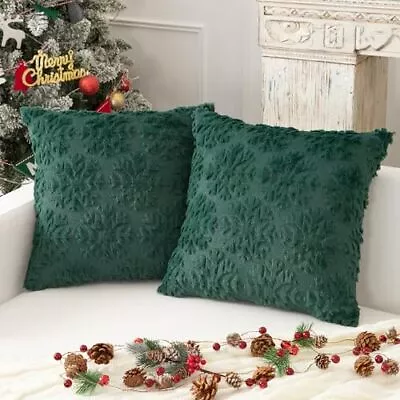 Kevin Textile Christmas Decorative Pillow Covers 20x20 Inch Set Of 2 Soft Plu... • $18.42