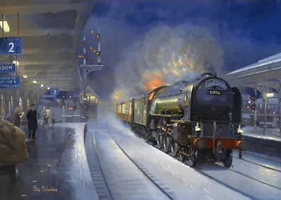 A1 LNER BR Steam Locomotive Engine Railway Train Christmas Xmas Card • £1.95