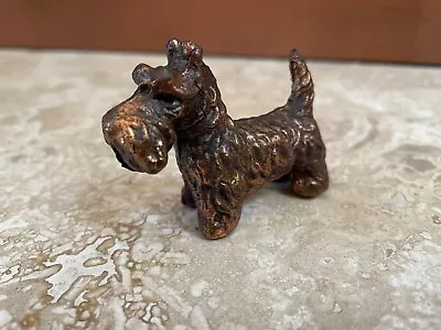 Vintage Carnival Prize Metal Copper Scotty Dog Figurine • $15.95