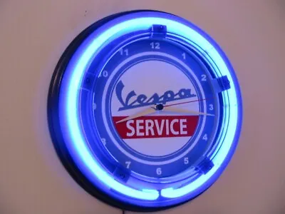 Vespa Motor Scooter Motorcycle Garage Man Cave Neon Wall Clock Advertising Sign • $109.99