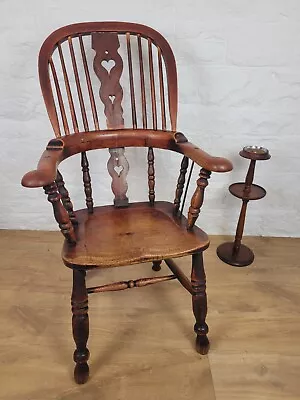 Windsor Armchair High Back 19thC Pierced Heart Splatback Delivery Available • £200