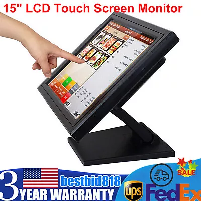 15  LCD Touch Screen Monitor POS Touchscreen Monitor For Retail Restaurant Pub • $100.71