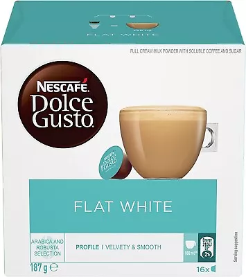 High Quality NESCAFE Dolce Gusto Flat White Coffee Pods 16x2 Capsules(Pack Of 2) • $23.99