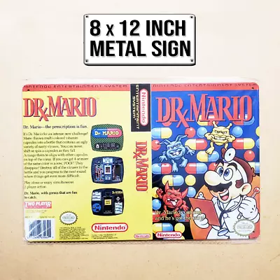 Dr Mario Box Art Cover 8x12 Inch Metal Wall Sign Nintendo Video Game Room Decor • $9.95