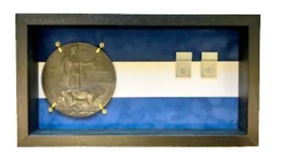 £42 • Buy Large Royal West Kent Display Case For 2 - 3 Medals, Death Plaque And Cap Badge