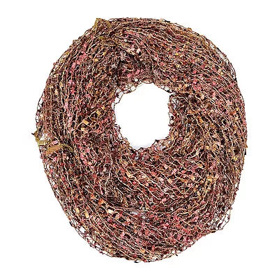 64  Wide Crochet Confetti Infinity Spring Summer Scarf Knit Multi Color Loop • $7.45