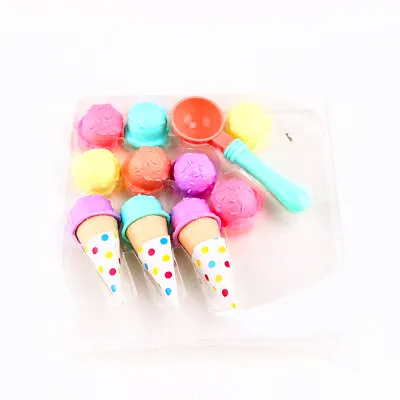 £9.25 • Buy 17pcs Ice Cream Play Set Pretend Play Cones Scoops Food Toy Playset Kids Kitchen