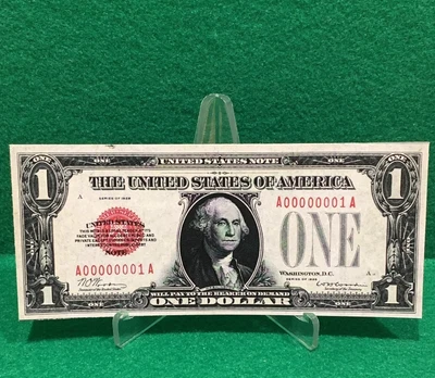 $2.80 • Buy Fancy $1 One Dollar Low Serial Number (STICKER!) (A 00000001 A)  (READ!!)