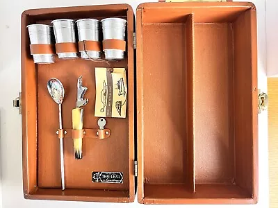 Vintage Trav-L-Bar Kit Cocktail Bartender Suitcase With Key By Wear-Ever  • $24.99