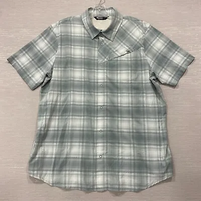 Outdoor Research Astroman Sun Shirt Men's XL Short Sleeve SPF Snap Gray Plaid • $32.95