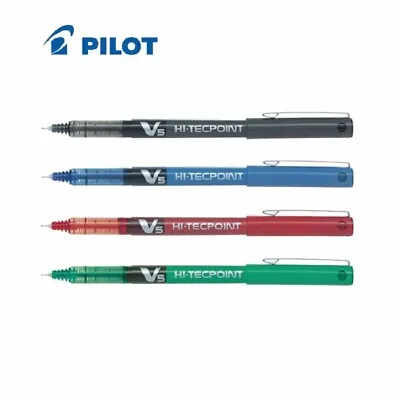 £2.59 • Buy Pilot Hi-TecPoint V5 BLACK BLUE RED GREEN Liquid Ink Rollerball Pen 0.5mm Nib