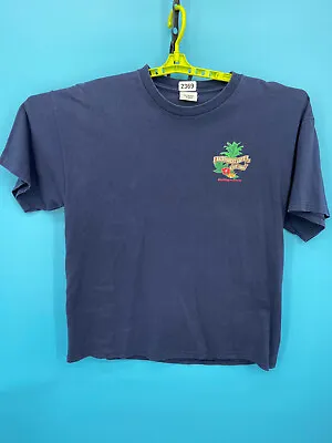 VTG Rainforest Cafe Shirt Mens Large Blue Double Sided Disney Parrot Beach 90s • $14.98