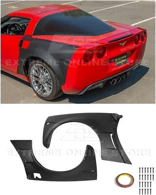 For 05-13 Corvette C6 | ZR1 Style Matte Black Rear Side Wide Body Fender Pair • $899.98