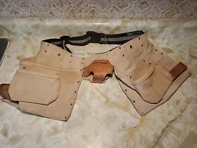 Sears/Craftsman Extra-Large Nail/Tool Apron Belt #9-37723 Tan Suede + Leather! • $19.95