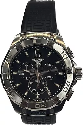 TAG HEUER Aqua Racer CAY1110-0 Chronograph Date Black Dial Quartz Men's_754216 • $899