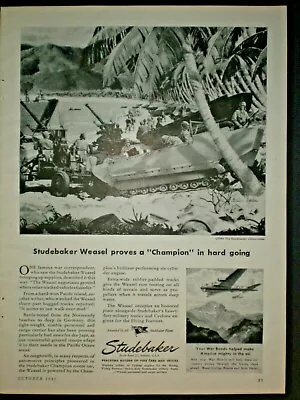 1945 WEASEL ALL TERRAIN TRANSPORT WWII Vintage STUDEBAKER Trade Print Ad • $9.99