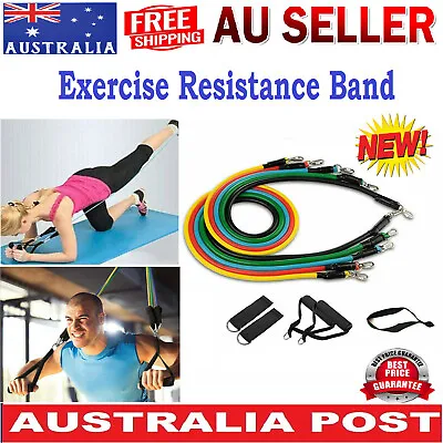 Heavy Duty Exercise Resistance Bands Yoga Stretch Pilates Workout Fitness Tube  • $28.99