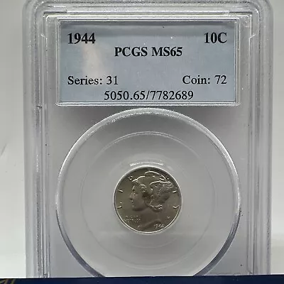1944 Mercury Dime MS 65 PCGS Series 31 • $45
