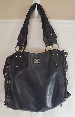 Vintage MICHAEL KORS Shoulder Hobo Satchel Tote Handbag Black Leather  • $20.98