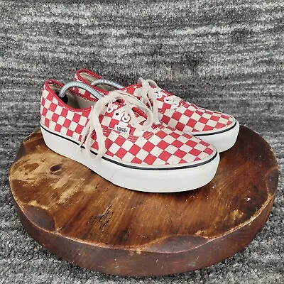 Vans Low Canvas Red White Checkered Men's Size 8 Women's Size 9.5 • $27.99