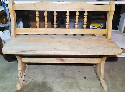 Antique Oak Heavy Duty Sturdy 2 Person Bench 42 X14 X32  Ready To Paint / Stain • $194.99