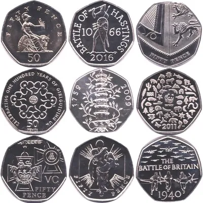 1982 - 2022 Brilliant Uncirculated 50p Fifty Pence Coins Choose Your Dates BU • £19.95