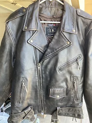 Vintage Leather King Men's Size 48 THICK Brown Motorcycle Jacket Thinsulate • $100