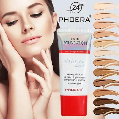 PHOERA Bottle Liquid Matte Flawless Long Lasting Foundation 30ml *CHOOSE SHADE* • £0.99