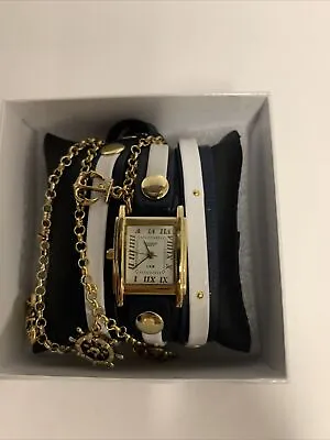 La Mer Collections Women's LMCW7004 Portofino Gold Charm Chain Wrap Watch • $60