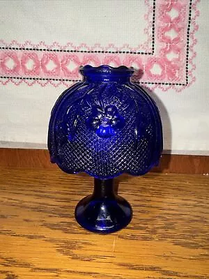 Vintage Indiana Depression Glass Cobalt Fairy Lamp  • $45