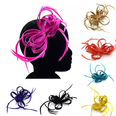 £7.99 • Buy Ladies Feather Beak Clip Fascinator Weddings Races Ascot Hair Piece Fascinator