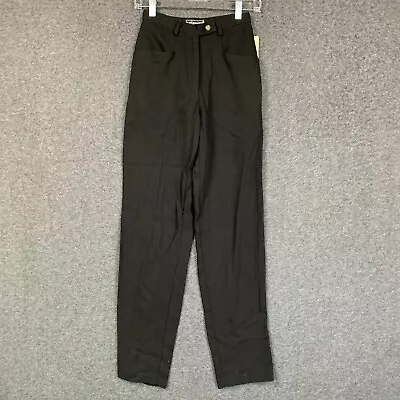 Mizanne Pants 2 NWT Womens Tapered Flat Front Mid Rise Black 23x31 Vintage  • $13.60