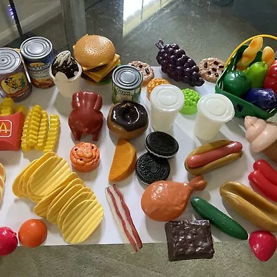 Huge 65+ Lot Of Pretend Play Plastic Fake Food Kitchen McDonalds - Some Vintage • $29.99