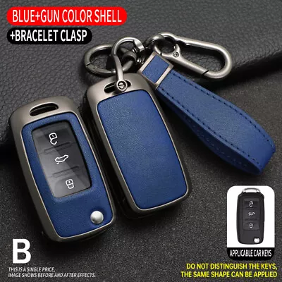 Zinc Alloy Leather Protection Key Cover For VW Jetta Golf Polo MK8 Passat Beetle • $20.96