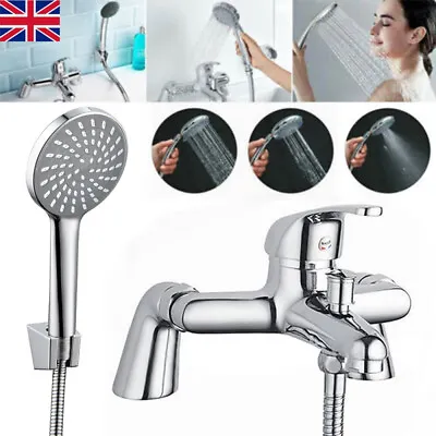 £23.98 • Buy Luxury Bathroom Chrome Sink Bath Mix Tap Shower Mixer Taps With Hand Held Hose