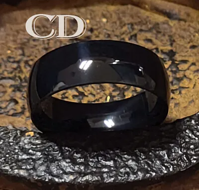 Men's Polished Black Promise Ring - Guys Promise Ring - Promise Ring For Guys • $10.50