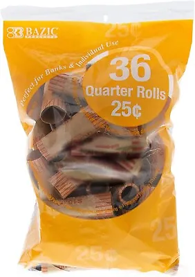 Coin Wrappers Rolls - Quarter Durable Wrappers Roll Paper Coins Tubes (36/Pack) • $7.29