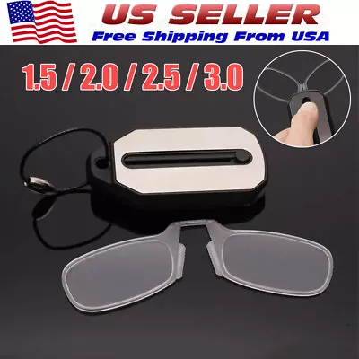 Ultra Thin Reading Glasses Nose Clip Optics Presbyopic +1.0 +1.5 +2.0 +2.5 +3.0 • $5.99